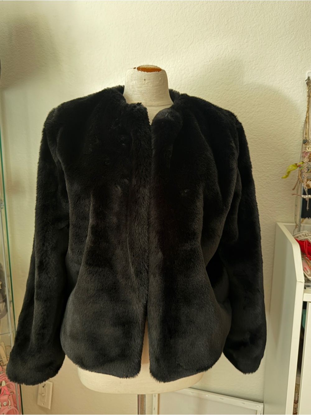 Forever 21 Black Faux Fur Teddy Jacket